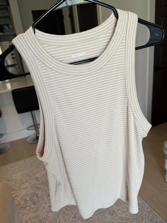 Old Navy Tops - Old Navy Women's Beige Cream Striped Ribbed Tank